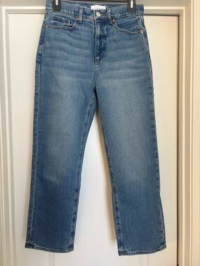LOFT Straight-Leg High Rise Jeans in Medium Blue Wash